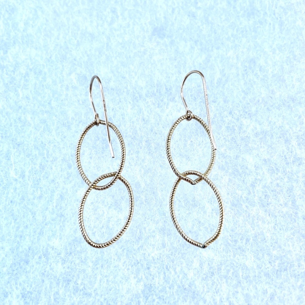 Gold Fill Oval Drop Earrings - Picture 2 of 4